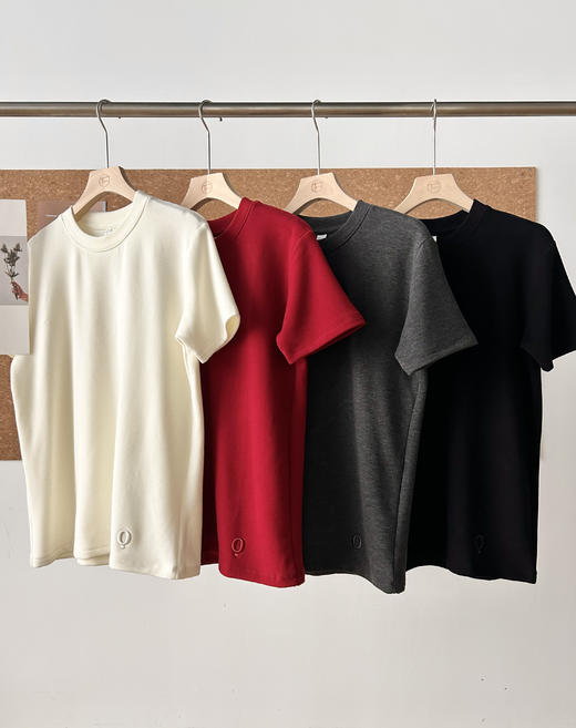 小众原单董洁同款R刺绣小o短袖 商品图0