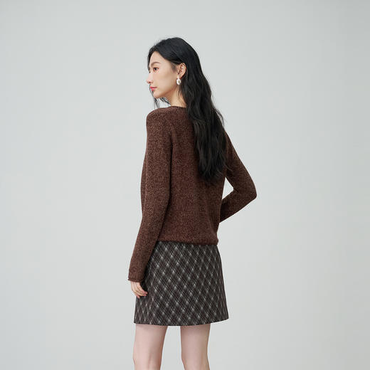 NEELLY纳俪商场同款春季新款时尚圆领杂色针织开衫女休闲通勤上衣N26014A06610 商品图1