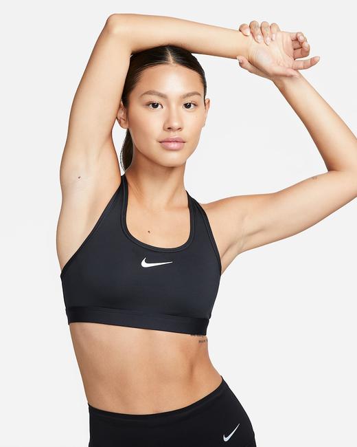 Nike 耐克Swoosh 女子中强度支撑速干衬垫运动内衣DX6822-010 商品图1