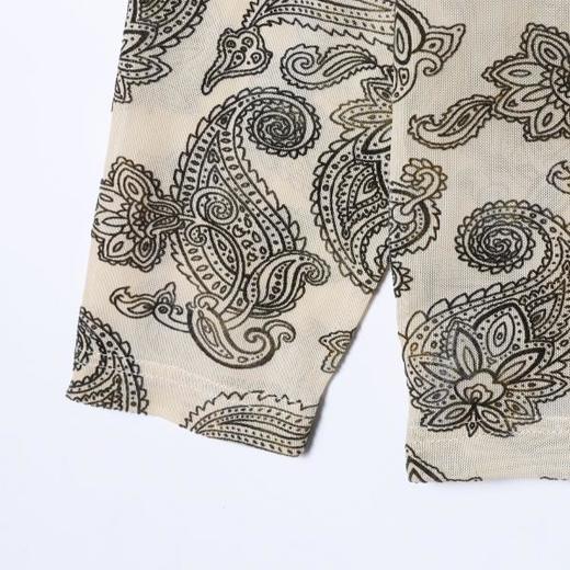 SDSA男装2026新款腰果花满印长袖T恤复古民族风宽松圆领打底衫 商品图3