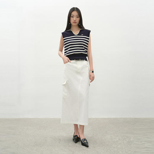 NEELLY纳俪商场同款夏新款简约随性半身裙女百搭经典显瘦A字长裙N26044E04406 商品图2