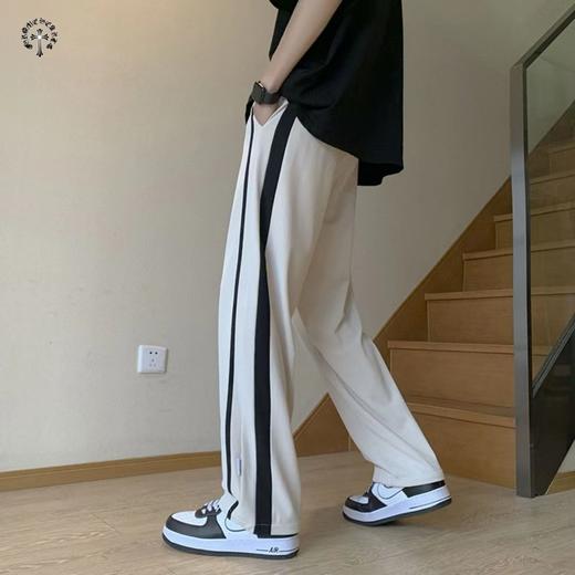 F030185新款两色串标相拼立体裁剪宽松休闲运动裤 商品图2