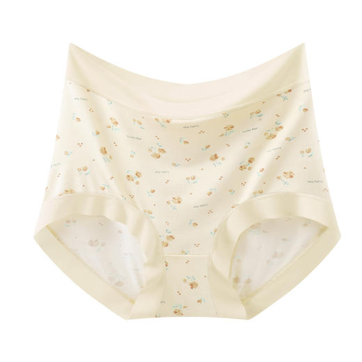 雀说 【5条】亲肤蚕丝抑菌裆莫代尔无痕小碎花女士内裤舒适高腰三角短裤 商品图4