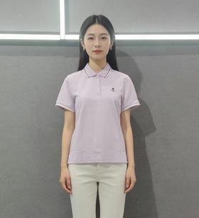 佐丹奴女装26年新款棉感莱卡珠地绣花短袖POLO衫05316252