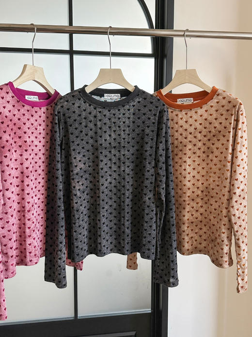 植绒爱心合体针织长袖T恤 商品图7