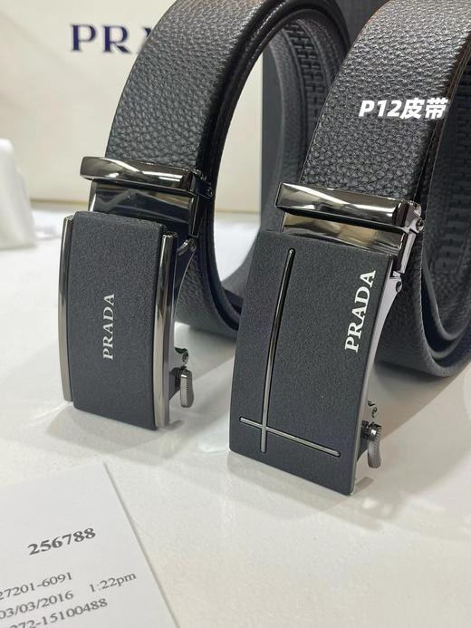 F030130男士双扣腰带自动扣纯牛皮腰带荔枝纹皮带 商品图5