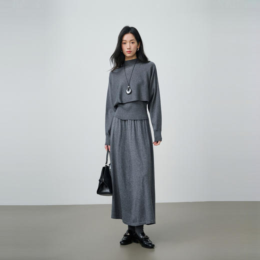 NEELLY纳俪商场同款春新款简约针织上衣两件套女优雅收腰设计上衣N26014A03307 商品图3