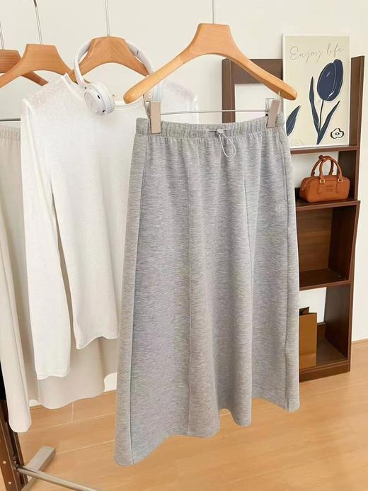 F030142日常休闲中长款A字廓形松紧腰半身裙 商品图1