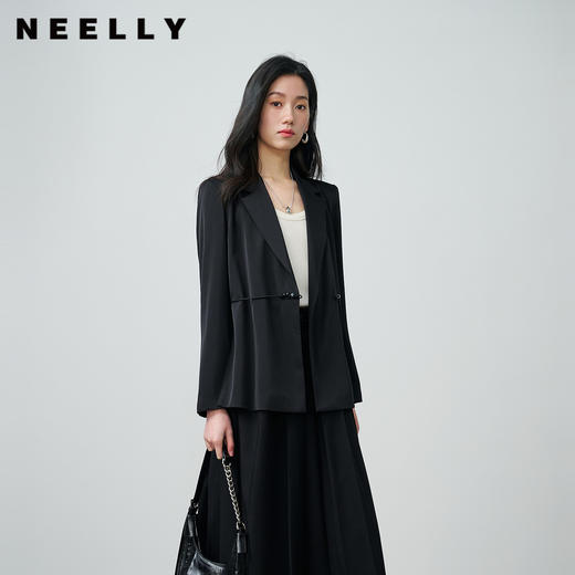 NEELLY纳俪商场同款春季新款气质通勤垂感西装女随性百搭翻领外套N26024W03303 商品图0