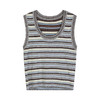 NEELLY纳俪商场同款夏季新款复古条纹撞色针织衫女显瘦百搭背心N26054A04611 商品缩略图3