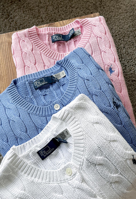 单品包邮单品包邮 THS-RL马球 女装 新款成衣染色棉质针织开衫 5色 BM3346 商品图9