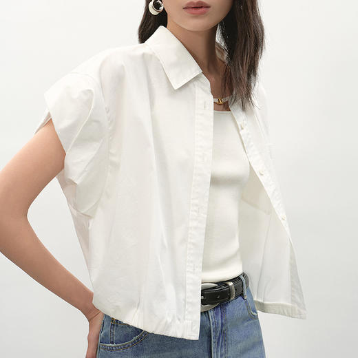 NEELLY纳俪商场同款夏季新款时尚简约白衬衫女百搭透气感舒适上衣N26044B04518 商品图2