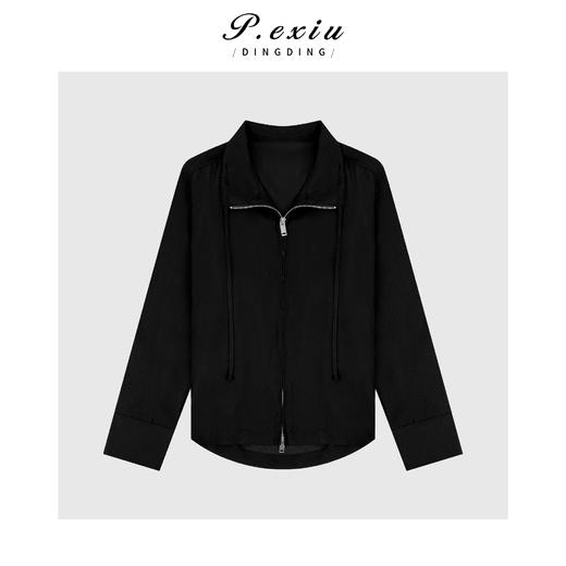 03-2潘依绣丁丁宠粉复古时髦立领抽绳拉链短外套Q6544 商品图0