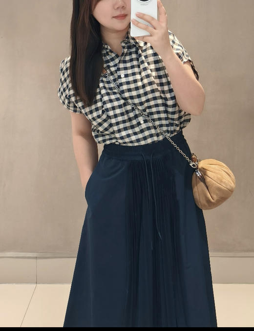 31-6纯圆正 max女士梭织拼接风琴褶皱 半身裙 号很足 我穿L宽松 建议165以上入 商品图7