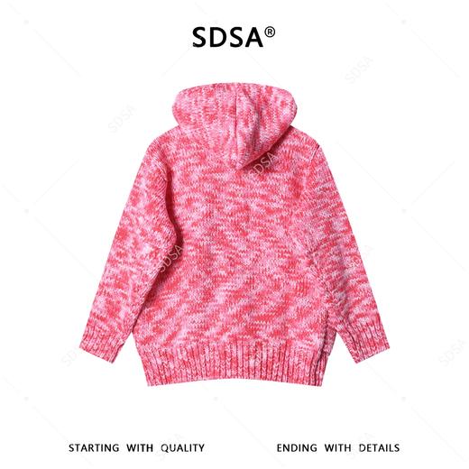 SDSA男装2026新款潮牌慵懒风针织开衫男女同款花纱连帽拉链毛衣 商品图4