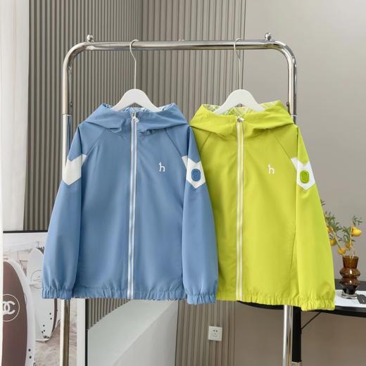 F030176男女中大童冲锋衣外套连帽双面夹克 商品图0