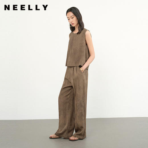 NEELLY纳俪商场同款夏季新款休闲通勤套装女新中式直筒马甲两件套N26044Z04532 商品图0