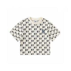 F030168夏季休闲百搭字母满印短款圆领套头T恤