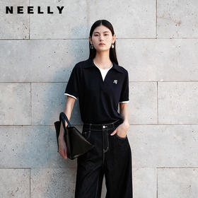 NEELLY纳俪商场同款春季新款假两件设计感针织衫女耐看气质上衣N26024A04510