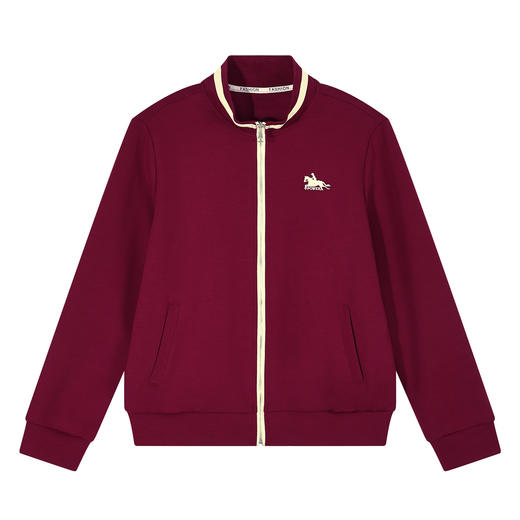 百媚生 立领卫衣外套休闲运动开衫XS82530125 商品图4