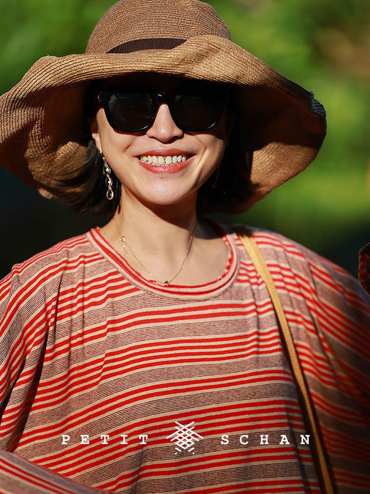 Petit Schan小闪 CLO#1052 Cicada chirping 蝉鸣 汉麻棉条纹长袖T恤 商品图2