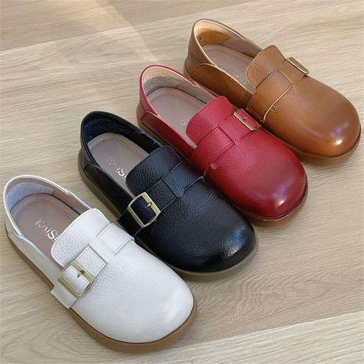 【凯撒KAISER 头层牛皮一脚蹬 】懒人鞋丨牛皮鞋面+猪皮鞋垫，单鞋、踩脚两穿，防滑鞋底，走路稳当（米色爆单3-7天发） 商品图7