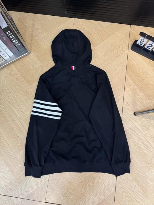 F030102加厚款羊毛混纺四杠三色情侣针织拉链连帽外套 商品图5