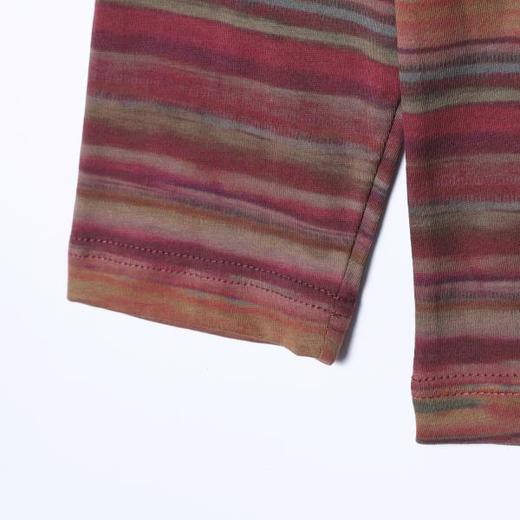 26T83SDSA男装2026新款复古混彩条纹长袖T恤撞色罗纹领宽松圆领上衣 商品图4