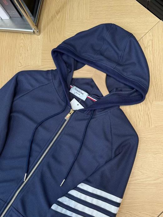 F030102加厚款羊毛混纺四杠三色情侣针织拉链连帽外套 商品图3