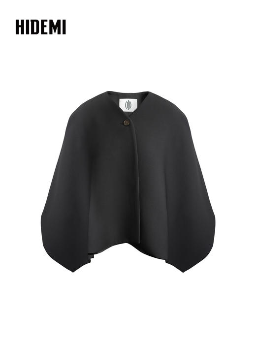 HIDEMI 设计感纯色两穿披肩披风斗篷外套 商品图10