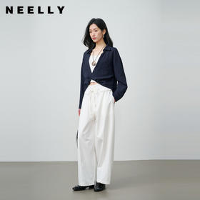 NEELLY纳俪商场同款春新款经典百搭白色休闲直筒裤女舒适户外长裤N26014H05504
