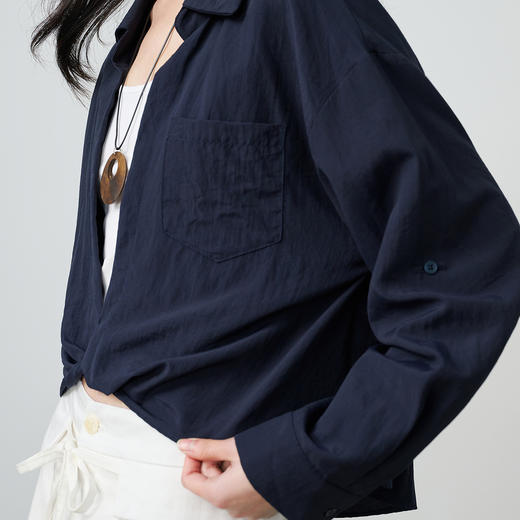 NEELLY纳俪商场同款春季新款气质通勤假两件衬衫女休闲松弛感上衣N26024B04517 商品图2