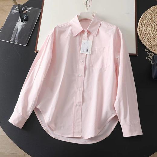 F030151肩部打褶藏肉显瘦宽大版单口袋中性风衬衫 商品图13
