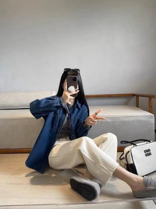 一店z 【16盎司环保牛仔】小禾大爆款！Ic早春原白蜡笔水洗棉牛仔裤 商品图5