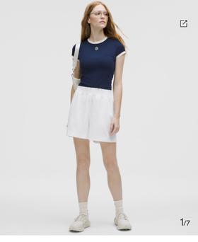 LULU 女士休闲撞色衣领圆领短袖T恤 Z-15836