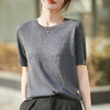 百媚生 精纺羊毛薄款针织短袖T恤打底衫ZN-002-35 商品缩略图3