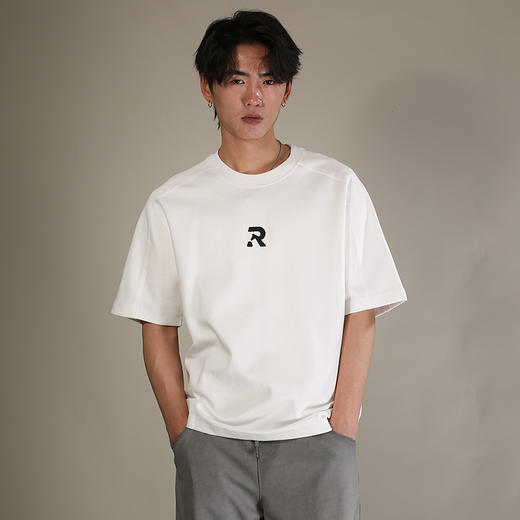 DRONKOO 2026 圆领前R刺绣肩毛边短袖T恤 商品图2