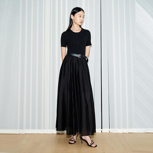 NEELLY纳俪商场同款夏新款通勤气质假两件连衣裙女收腰显瘦A字裙N26054Y04502 商品图1