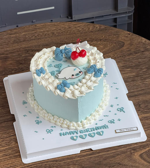 豆芝麻海豹蛋糕 心 商品图0