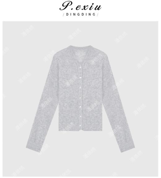 03-2潘依绣丁丁宠粉韩版圆领极简针织休闲慵懒感宽松开衫上衣外套W1940 商品图0