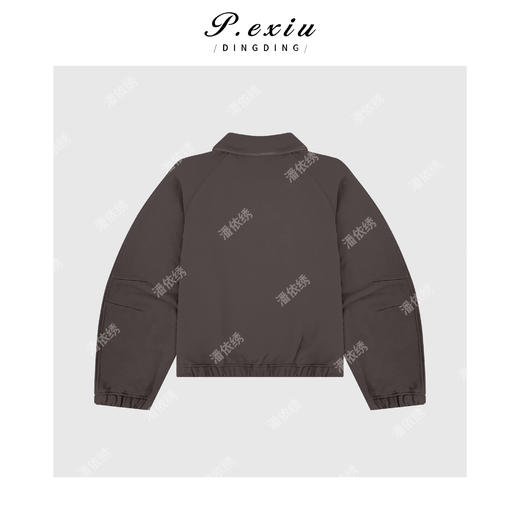 A008潘依绣丁丁宠粉人丝韩系松弛磨绒加厚POLO领镰刀袖卫衣Q42910 商品图1