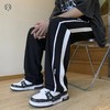 F030185新款两色串标相拼立体裁剪宽松休闲运动裤 商品缩略图5