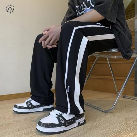 F030185新款两色串标相拼立体裁剪宽松休闲运动裤 商品图5