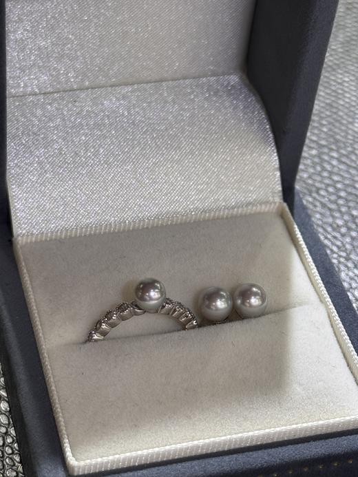 ⁶极光【真多麻】银镶耳钉+戒指，5-6mm，微微瑕，出证书，24小时鉴赏期【香港】SS06-QTT-XGZZ 商品图3