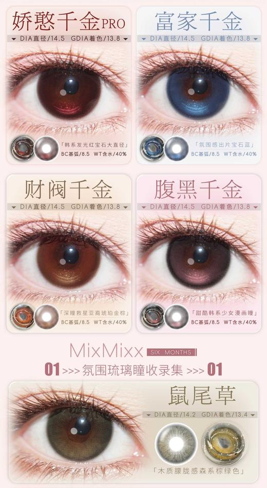 MIXMIXX &MixLook正品年抛&半年抛68/副88/2副118/3副,蜜糖罐子复古大奶茶 商品图2