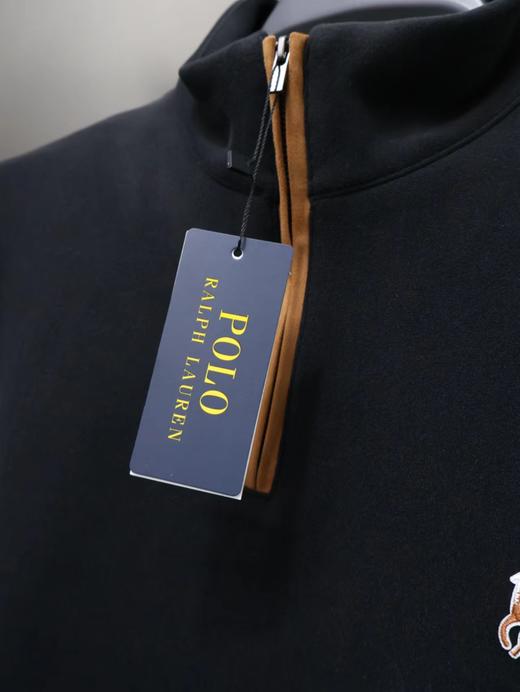 F030111双面麂皮绒拼接秋冬男士半拉链卫衣 商品图11