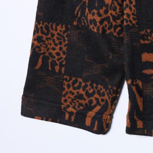 26T91SDSA男装2026新款潮牌野性风拼接长袖男女款豹纹虎纹宽松圆领T恤 商品图3