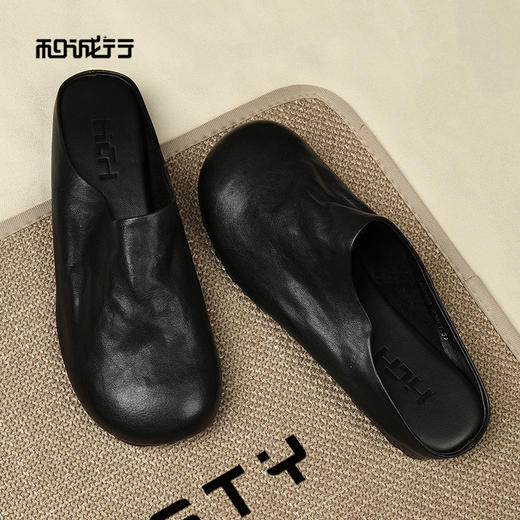 和诚行2026春季新款软底做旧包头鞋休闲百搭一脚蹬简约外穿女式拖鞋1930123 商品图3