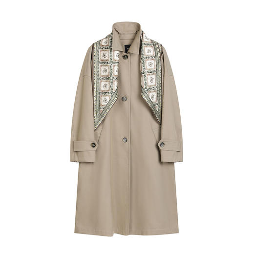 NEELLY纳俪商场同款春新款经典廓形休闲长风衣女宽松舒适百搭外套N26021F01071 商品图3