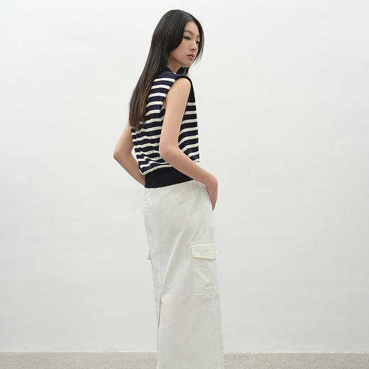 NEELLY纳俪商场同款夏新款简约随性半身裙女百搭经典显瘦A字长裙N26044E04406 商品图1